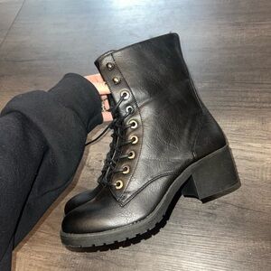 Black Leather Ankle Boots 8